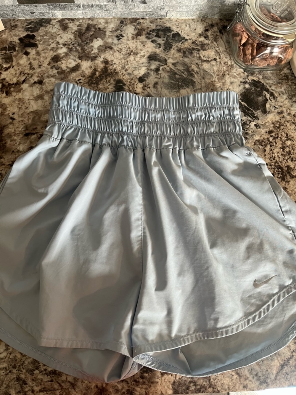 Nike Blue Women's Athletic Shorts with Smocked Waist